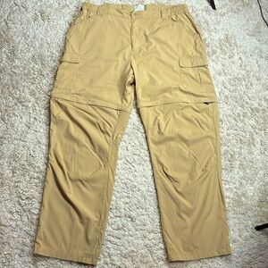 L.L.Bean Men's Convertible Hiking Pants, Tan, Size XL
